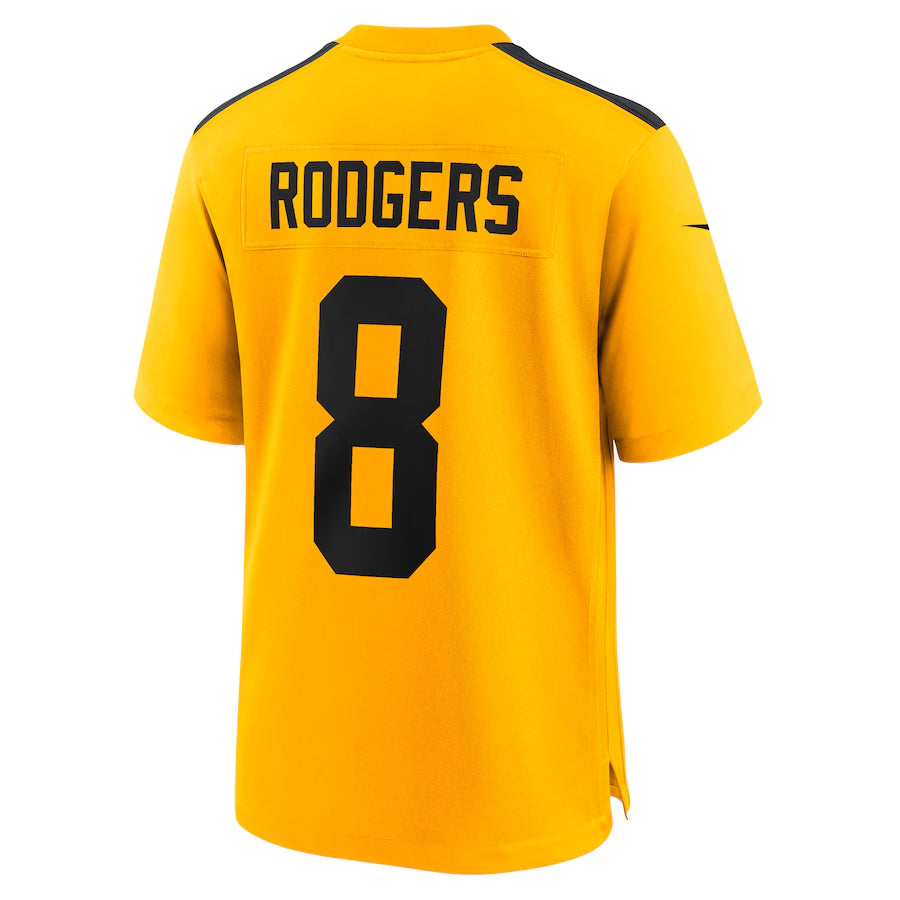 Johmsee P.Steelers #8 Aaron Rodgers Player Gold Alternate 1933 Throwback Game Stitched Jersey