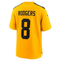 Johmsee P.Steelers #8 Aaron Rodgers Player Gold Alternate 1933 Throwback Game Stitched Jersey