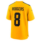 Johmsee P.Steelers #8 Aaron Rodgers Player Gold Alternate 1933 Throwback Game Stitched Jersey