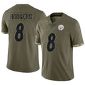 Johmsee P.Steelers #8 Aaron Rodgers Player Salute To Service Limited Olive Stitched Jerseys