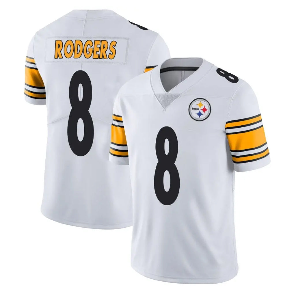 Johmsee P.Steelers #8 Aaron Rodgers Player White Limited Vapor Untouchable Home Game Stitched Jerseys