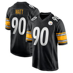 Johmsee P.Steelers #90 T.J. Watt Player Black Home Game Stitched Jerseys