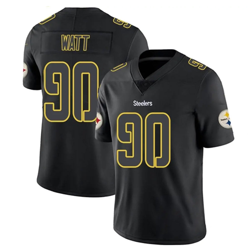 Johmsee P.Steelers #90 T.J. Watt Player Black Impact Limited Home Game Stitched Jerseys