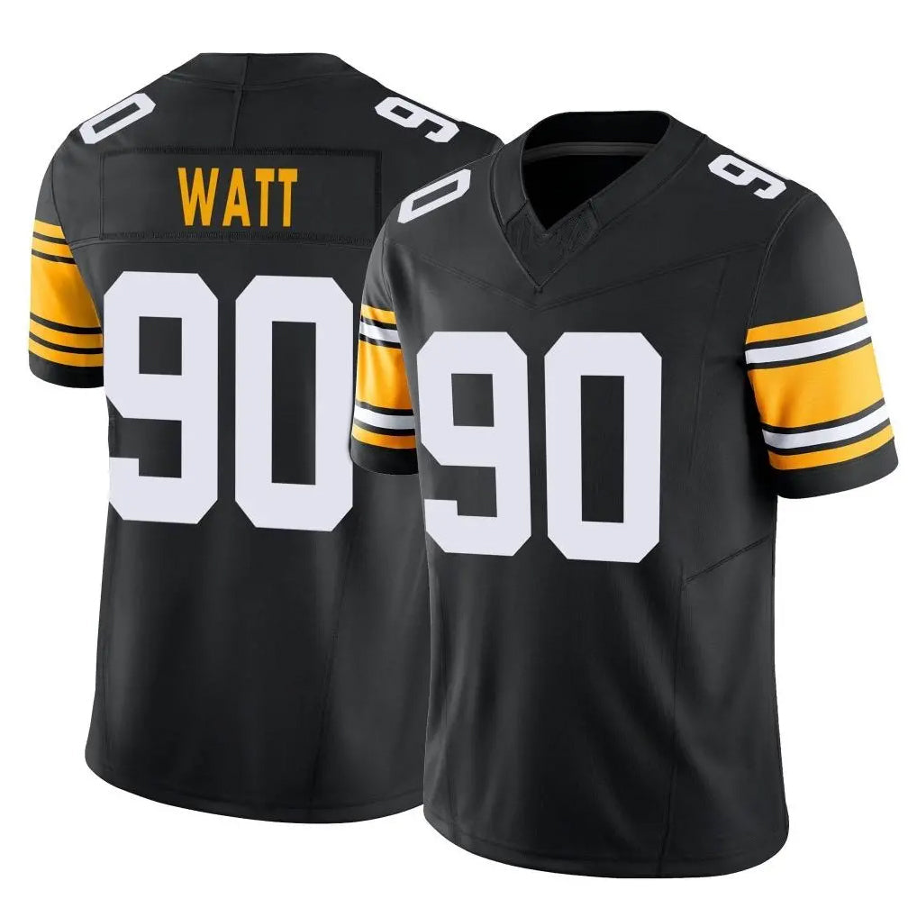 Johmsee P.Steelers #90 T.J. Watt Player Black Limited Alternate Vapor F.U.S.E. Home Game Stitched Jerseys