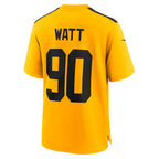 Johmsee P.Steelers #90 T.J. Watt Player Gold Alternate 1933 Throwback Game Stitched Jerseys