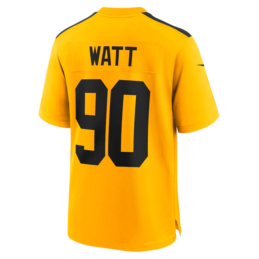 Johmsee P.Steelers #90 T.J. Watt Player Gold Alternate 1933 Throwback Game Stitched Jerseys