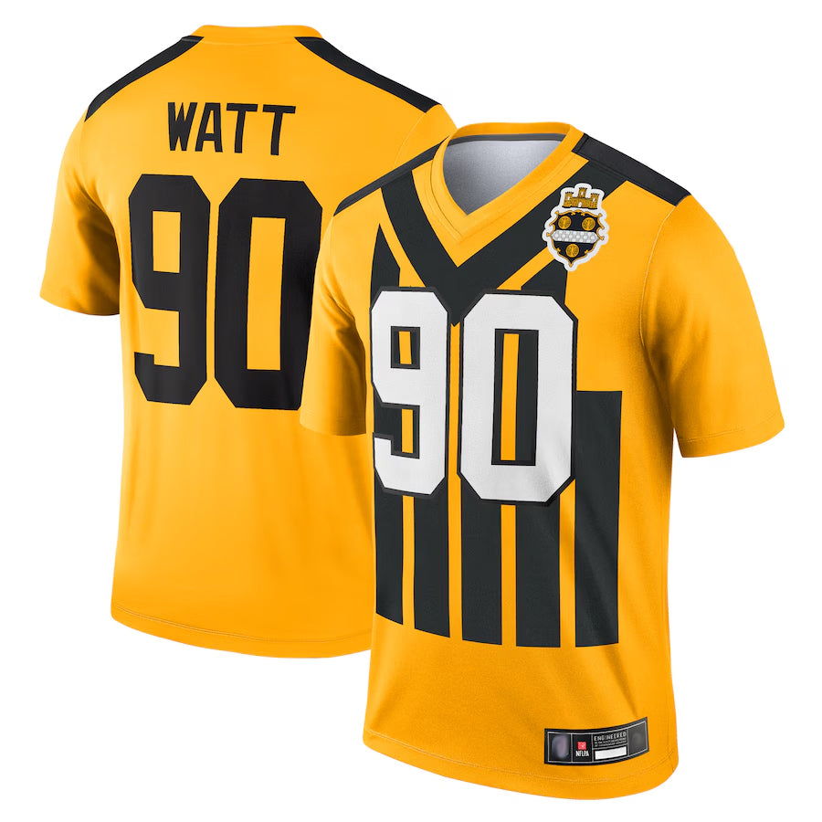 Johmsee P.Steelers #90 T.J. Watt Player Gold Alternate 1933 Throwback Legend Performance Top1 Stitched Jerseys