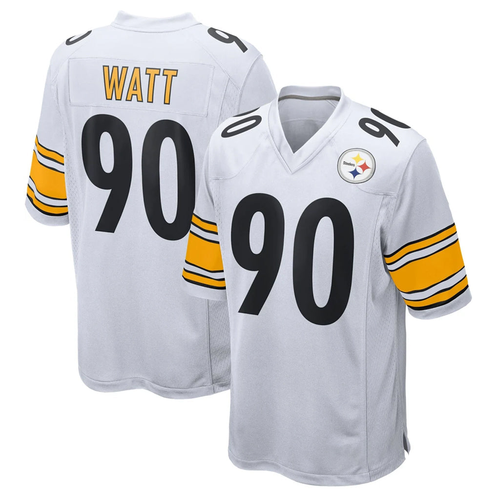 Johmsee P.Steelers #90 T.J. Watt Player White Home Game Stitched Jerseys