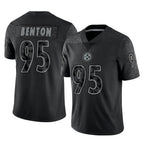 Johmsee P.Steelers #95 Keeanu Benton Player Black Reflective Limited Home Game Stitched Jerseys