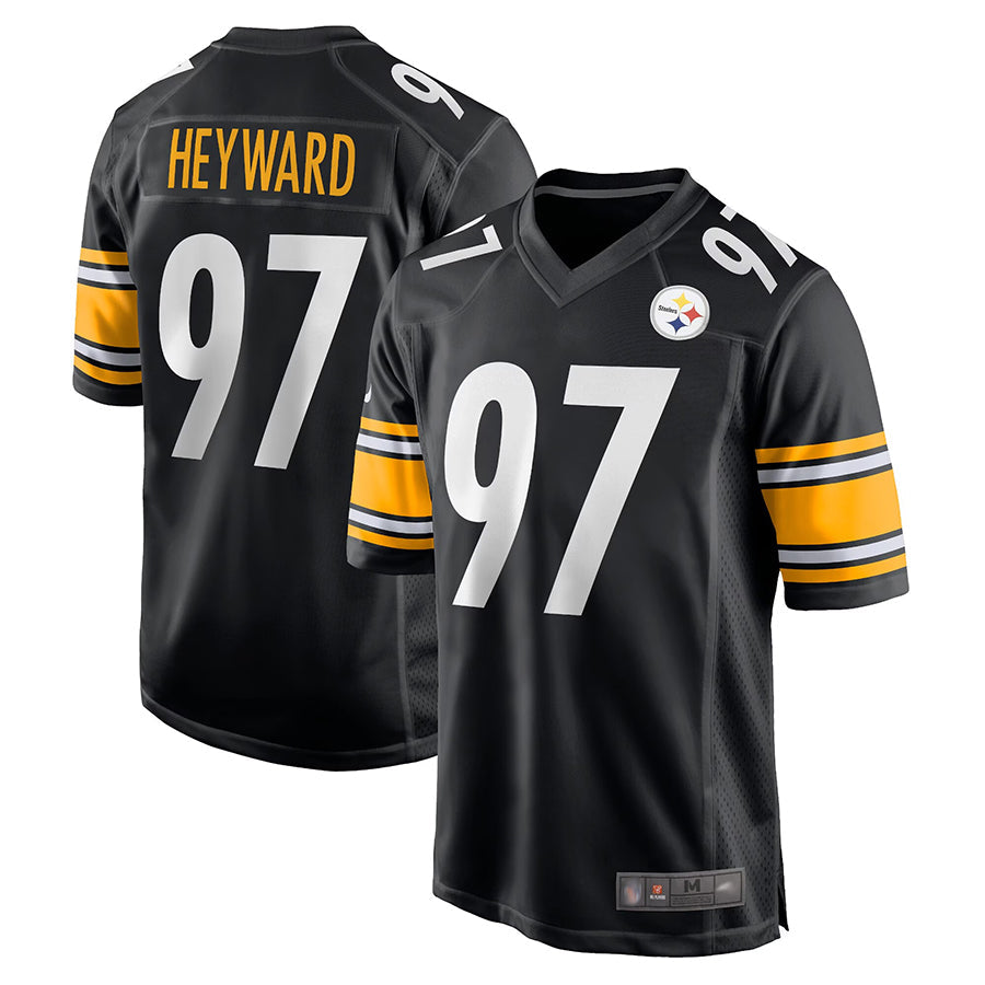 Johmsee P.Steelers #97 Cameron Heyward Player Black Game Home Stitched Jerseys