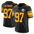 Johmsee P.Steelers #97 Cameron Heyward Player Black Limited Color Rush Home Game Stitched Jerseys