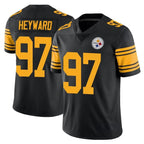 Johmsee P.Steelers #97 Cameron Heyward Player Black Limited Color Rush Home Game Stitched Jerseys