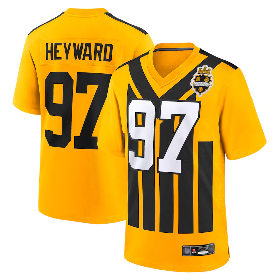 Johmsee P.Steelers #97 Cameron Heyward Player Gold Alternate 1933 Throwback Game Stitched Jersey
