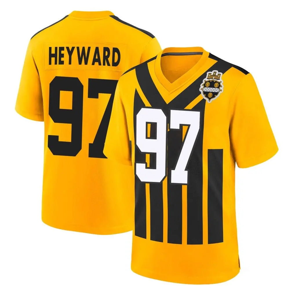 Johmsee P.Steelers #97 Cameron Heyward Player Gold Limited 1933 Throwback Home Game Stitched Jerseys