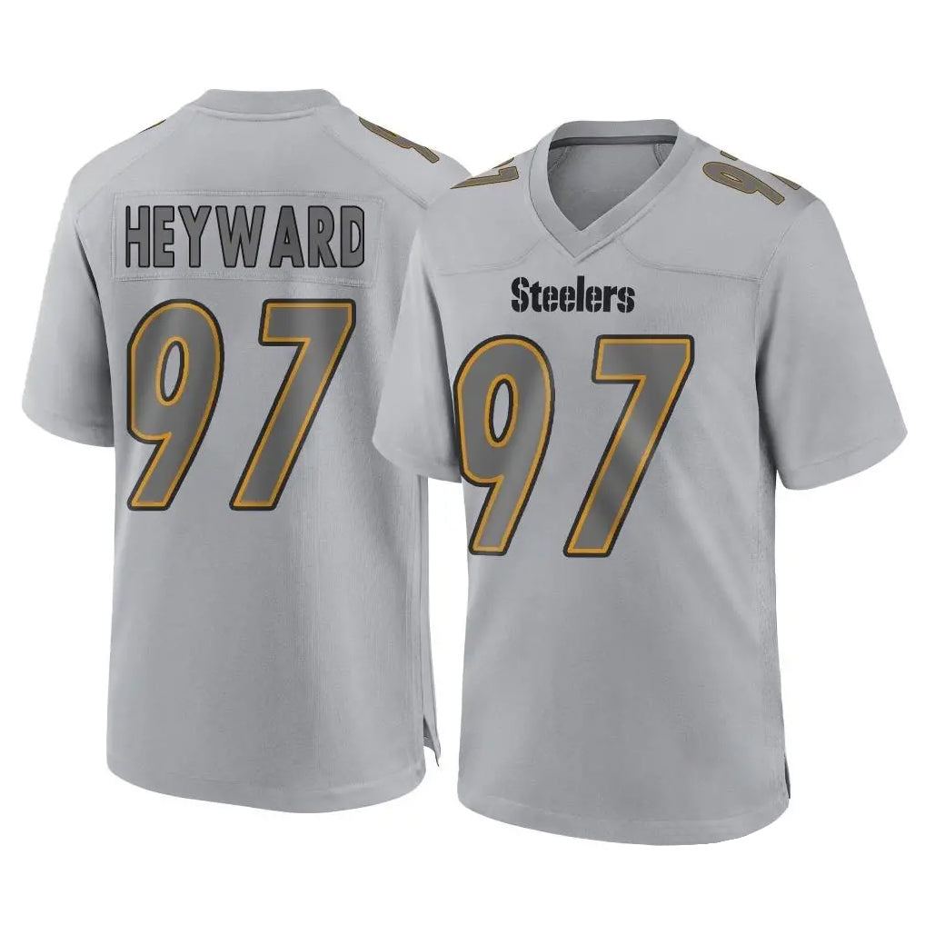 Johmsee P.Steelers #97 Cameron Heyward Player Gray Atmosphere Fashion Home Game Stitched Jerseys