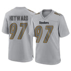 Johmsee P.Steelers #97 Cameron Heyward Player Gray Atmosphere Fashion Home Game Stitched Jerseys