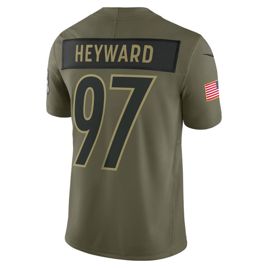 Johmsee P.Steelers #97 Cameron Heyward Player Vapor F.U.S.E. Limited Salute to Service Stitched Jerseys