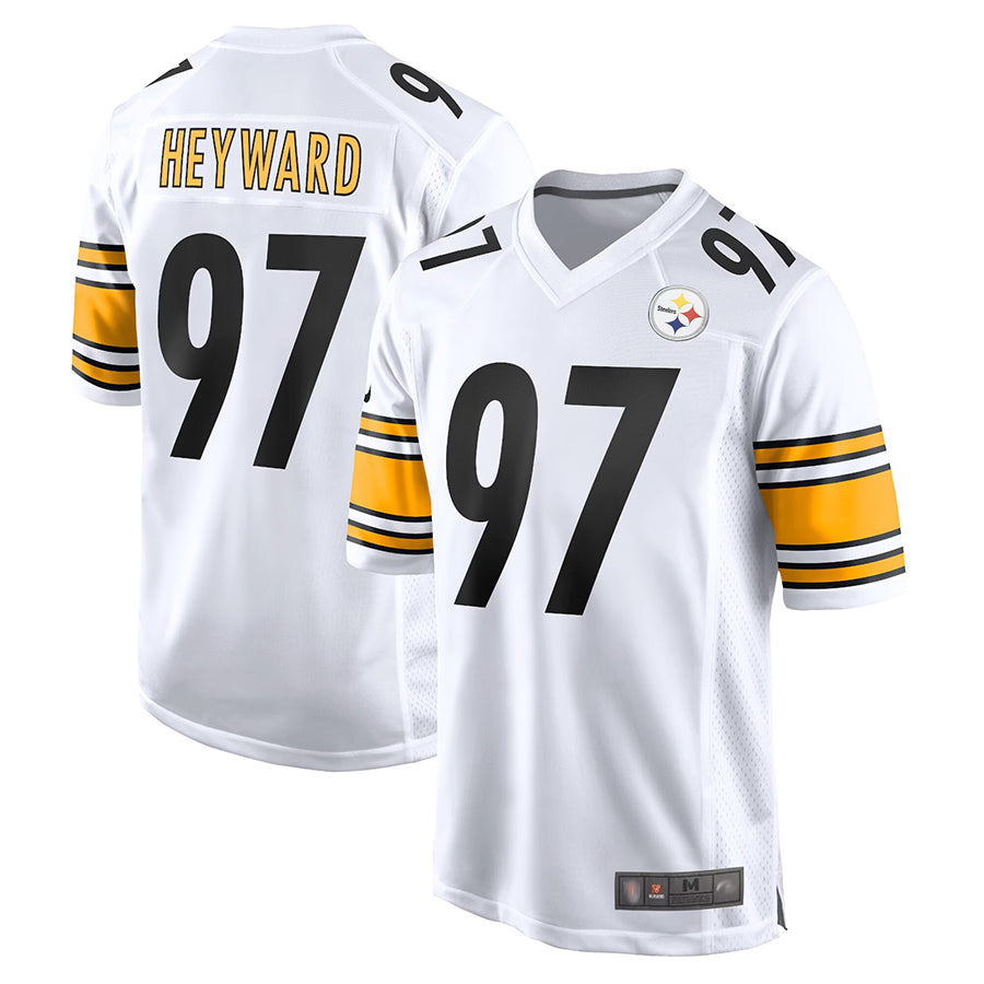 Johmsee P.Steelers #97 Cameron Heyward Player White Home Game Stitched Jerseys