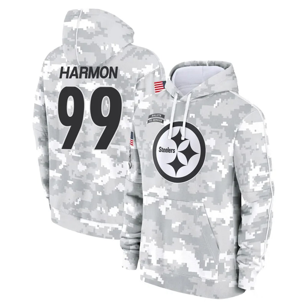 Johmsee P.Steelers #99 Derrick Harmon Player Arctic Camo Limited Salute to Service Pullover Hoodies Game Stitched Jerseys