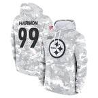 Johmsee P.Steelers #99 Derrick Harmon Player Arctic Camo Limited Salute to Service Pullover Hoodies Game Stitched Jerseys
