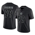 Johmsee P.Steelers #99 Derrick Harmon Player Black Reflective Limited Home Game Stitched Jerseys