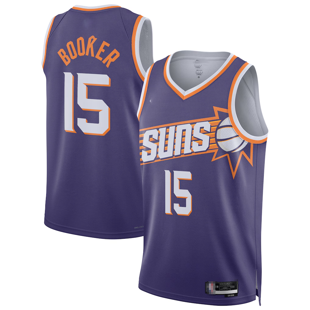 Johmsee P.Suns #15 Devin Booker Purple Swingman Player Jerseys - Icon Edition