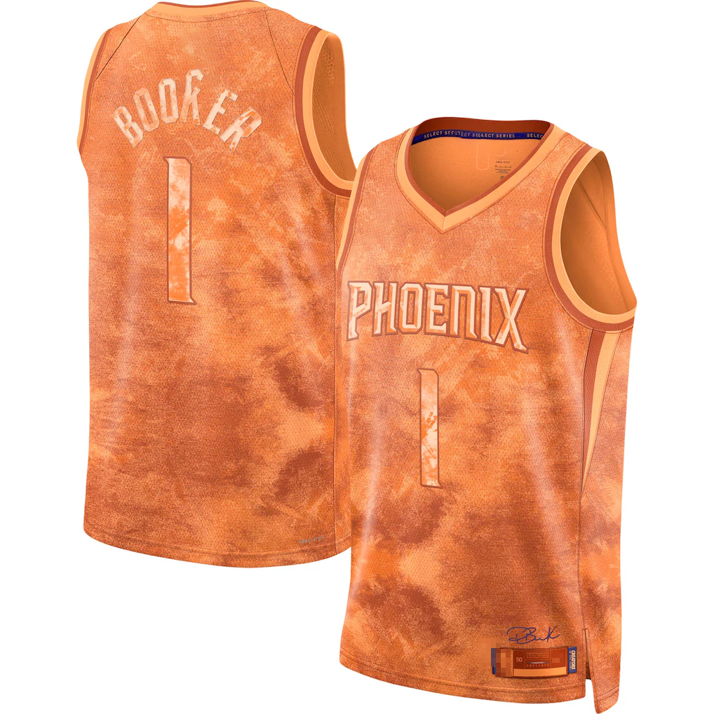 Johmsee P.Suns #1 Devin Booker Orange Select Series Swingman Jerseys