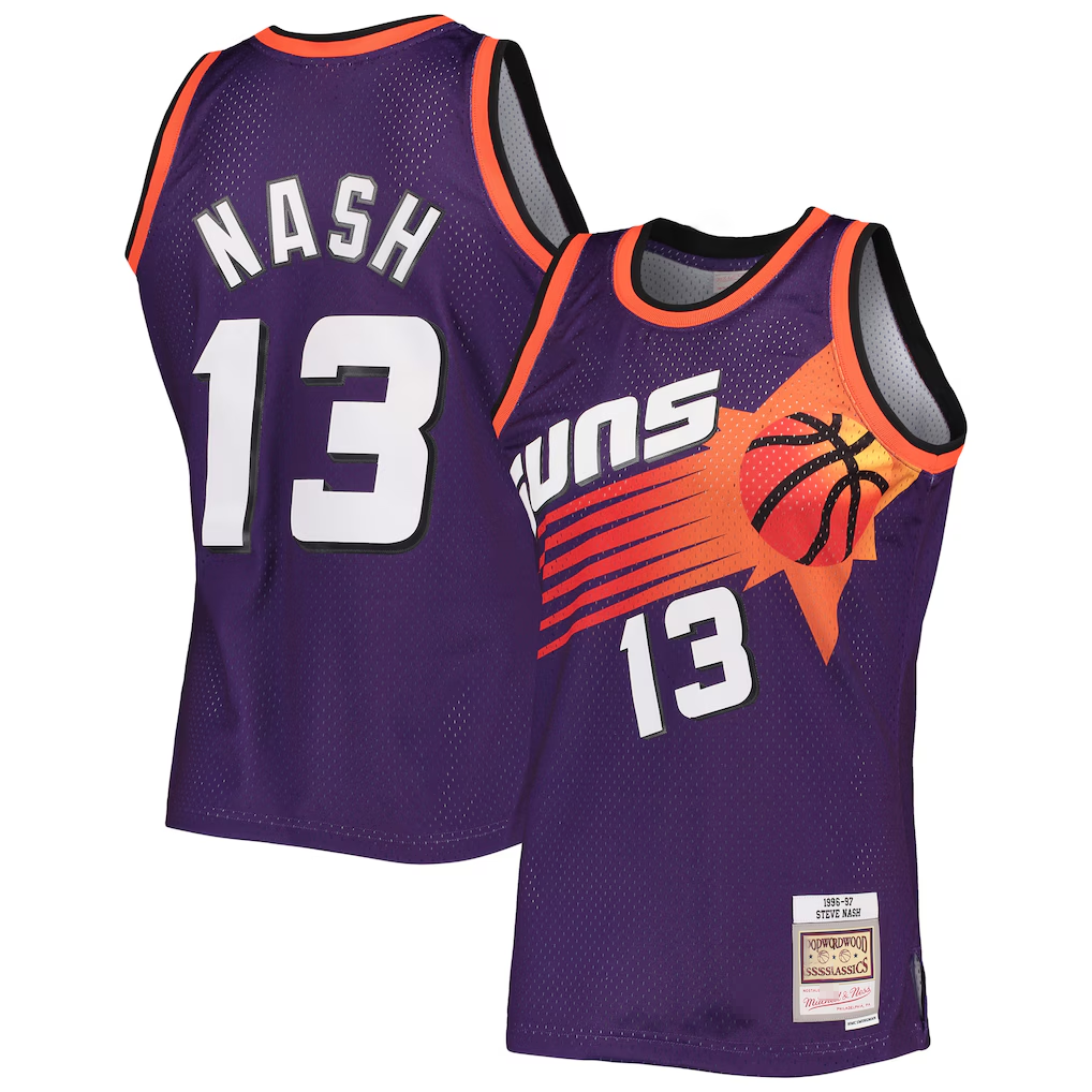 Johmsee P.Sunss #13 Steve Nash Mitchell & Ness Purple 1996-1997 Hardwood Classics Swingman Jerseys