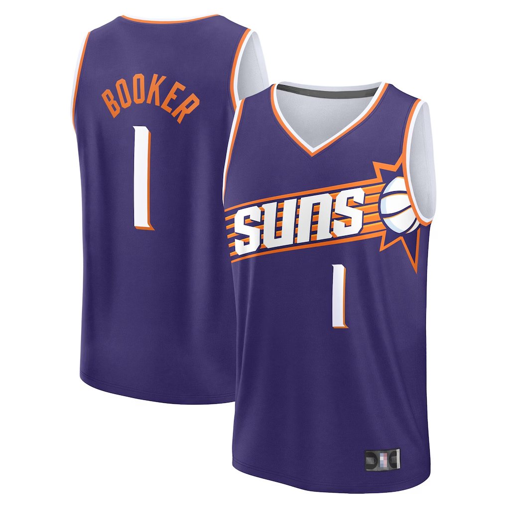 Johmsee P.Sunss #1 Devin Booker Fanatics Purple Big & Tall Fast Break Jerseys - Icon Edition