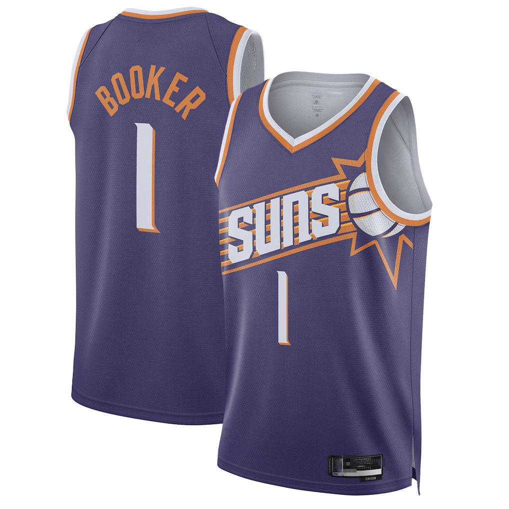Johmsee P.Sunss #1 Devin Booker Purple Swingman Jerseys - Icon Edition