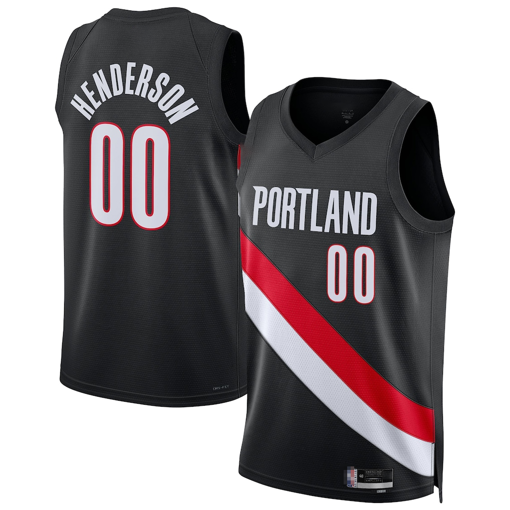 Johmsee PT.Blazers #00 Scoot Henderson Black Swingman Jerseys - Icon Edition