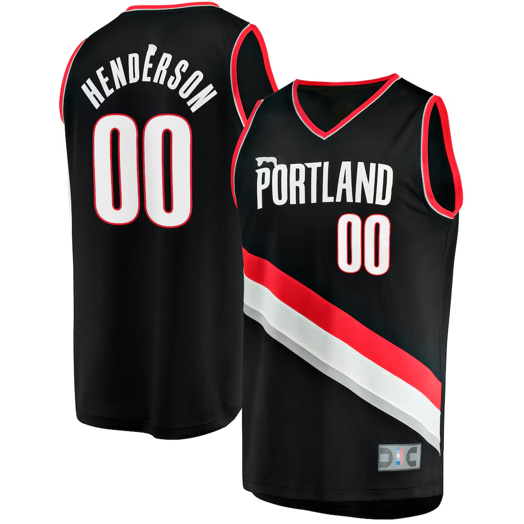 Johmsee PT.Blazers #00 Scoot Henderson Fanatics Black Fast Break Replica Jerseys - Icon Edition