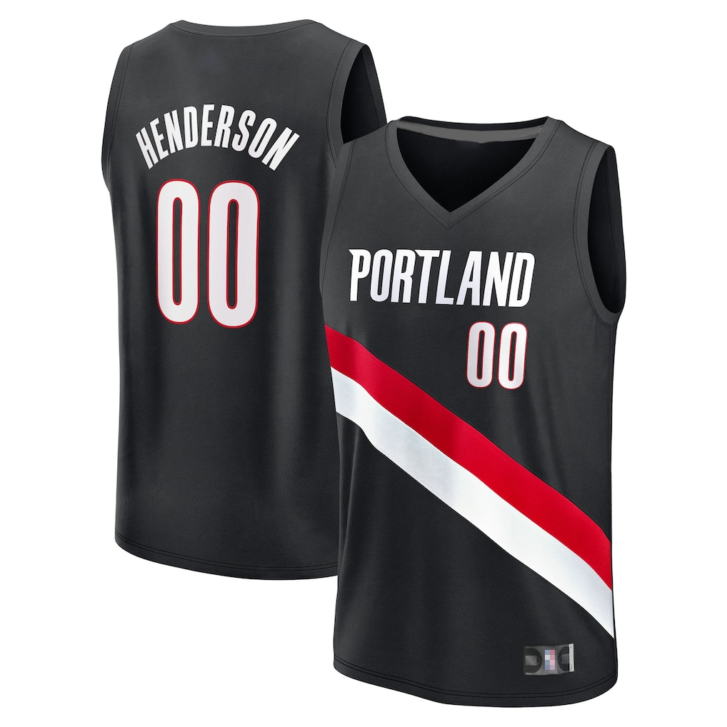 Johmsee PT.Blazers #00 Scoot Henderson Fanatics Black Fast Break Replica Jerseys - Icon Edition