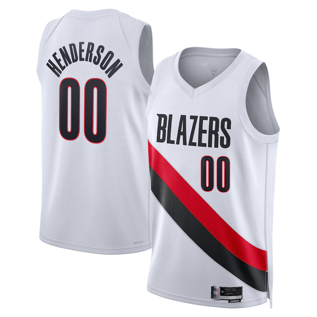 Johmsee PT.Blazers #00 Scoot Henderson White Swingman Jerseys - Association Edition