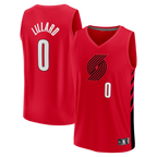 Johmsee PT.Blazers #0 Damian Lillard Fanatics Red Fast Break Replica Jerseys - Statement Edition