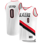 Johmsee PT.Blazers #0 Damian Lillard Fanatics White Fast Break Replica Jerseys - Association Edition