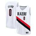 Johmsee PT.Blazers #0 Damian Lillard Fanatics White Fast Break Replica Player Jerseys - Association Edition