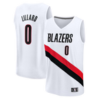 Johmsee PT.Blazers #0 Damian Lillard Fanatics White Fast Break Replica Player Jerseys - Association Edition