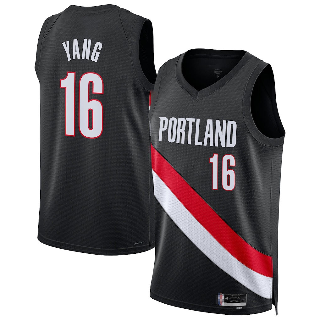 Johmsee PT.Blazers #16 Yang Hansen Black Swingman Jerseys - Icon Edition