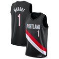 Johmsee PT.Blazers #1 Ja Morant Black Swingman Jerseys - Icon Edition