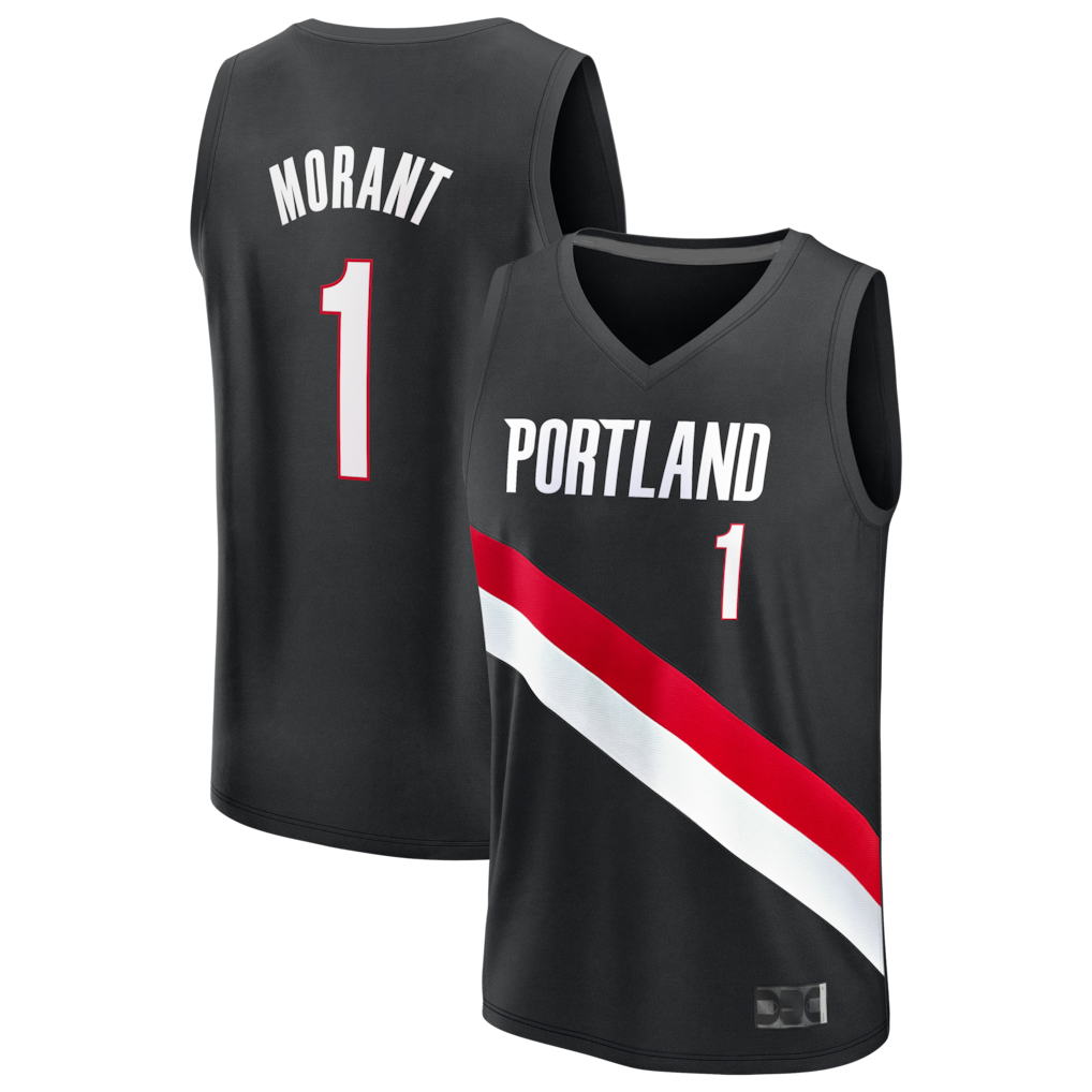 Johmsee PT.Blazers #1 Ja Morant Fanatics Black Fast Break Jerseys - Icon Edition