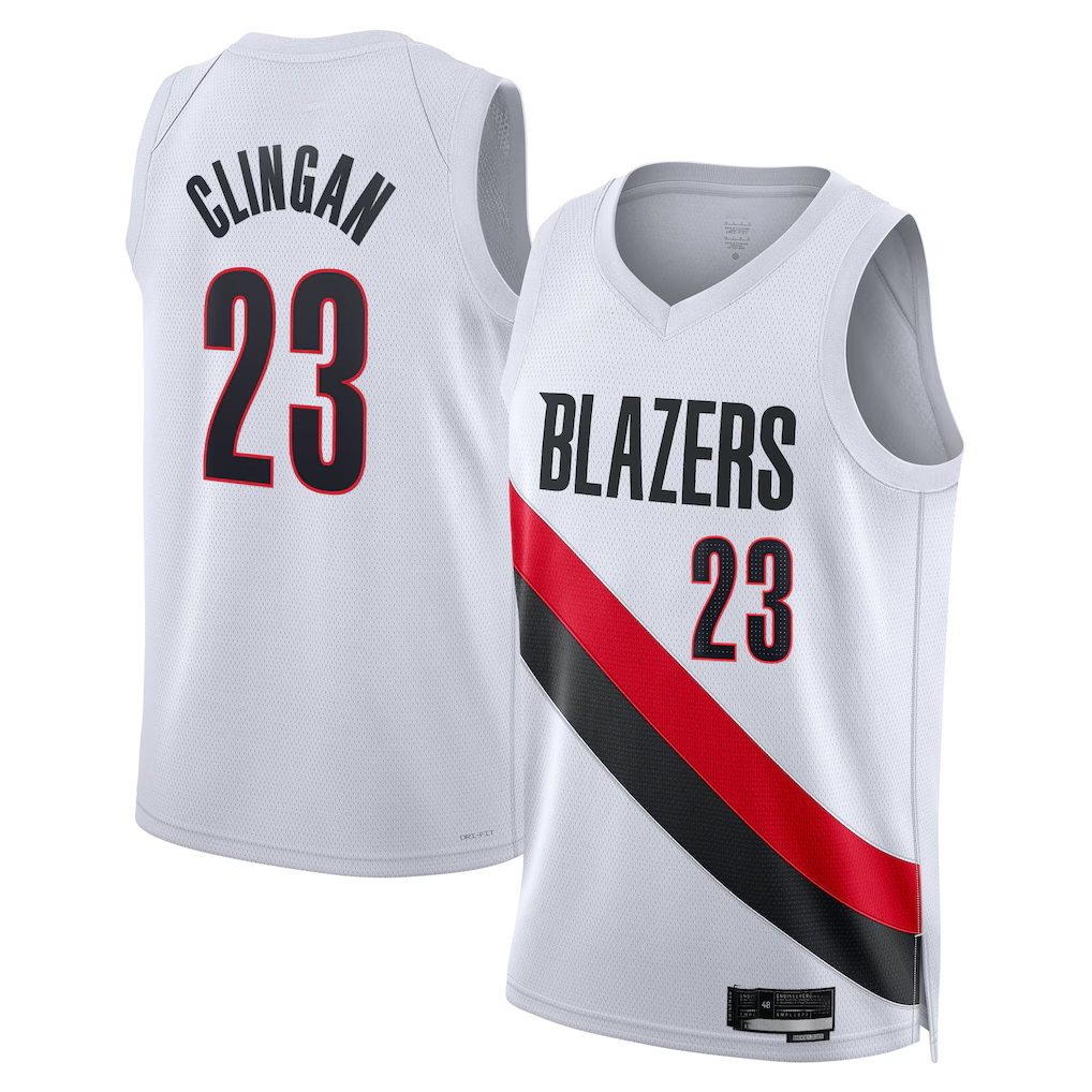 Johmsee PT.Blazers #23 Donovan Clingan White Swingman Jerseys - Association Edition