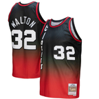 Johmsee PT.Blazers #32 Bill Walton Mitchell & Ness RedBlack 1976--1977 Hardwood Classics Fadeaway Swingman Player Jerseys