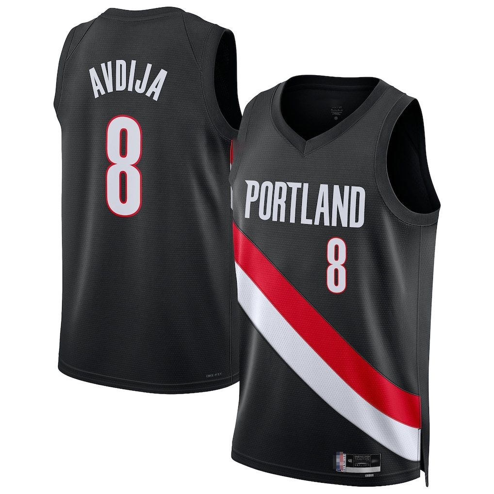 Johmsee PT.Blazers #8 Deni Avdija Black Swingman Jerseys - Icon Edition