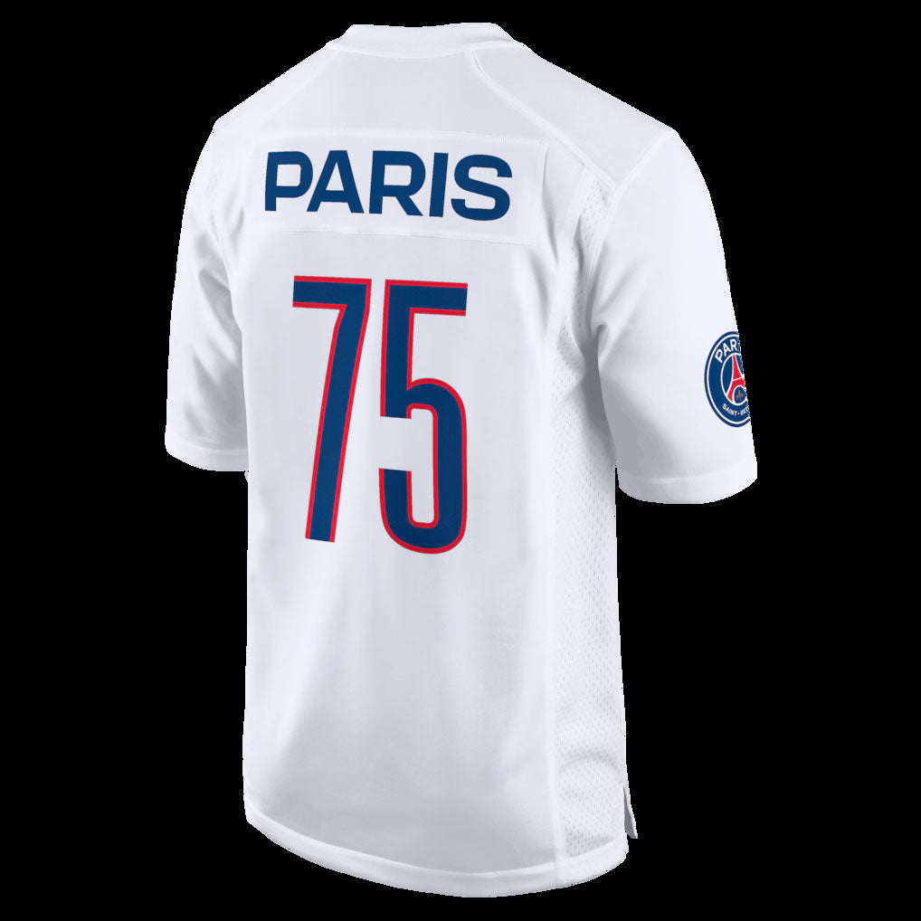 #75 Paris Saint-Germain White 2025 Soccer Game Stitched American Football Jerseys