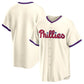 Philadelphia Phillies Alternate Replica Team Jersey - Cream Stitched Baseball Jersey
