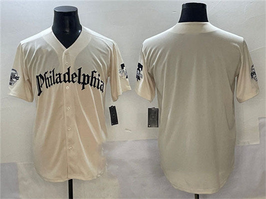 Philadelphia Phillies Blank Cream Gothic Vapor Limited Stitched Baseball Jersey