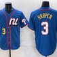 Philadelphia Phillies National League #3 Bryce Harper Blue 2025 All-Star Edition Limited Stitched Baseball Jersey