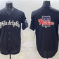 Philadelphia Phillies Team Big Logo Black GOTHIC Vapor Limited Stitched Baseball Jersey