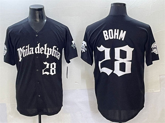 Philadelphia Phillies #28 Alec Bohm Black Gothic Vapor Limited Stitched Baseball Jersey